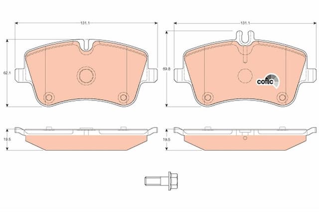 TRW FREN BALATASI ON MERCEDES W202 W203 CL203 C209 R171 OEM: A0054206220 - TRW GDB1413 kodlu oto yedek parça