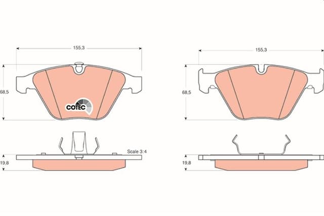 TRW FREN BALATASI ON BMW E90 E91 E92 E93 E84 E89 OEM: 34116794917 - TRW GDB1498 kodlu oto yedek parça
