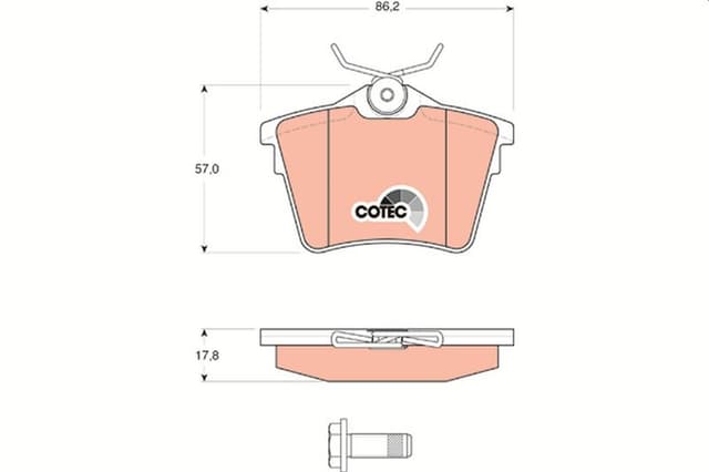 TRW ARKA FREN BALATASI PEUGEOT P407 1.6 HDI 1.8-2.0 04 607 00 CITROEN C5 08 OEM: 4254.91-4252.79-4253.26-4254.04 - TRW GDB1596 kodlu oto yedek parça