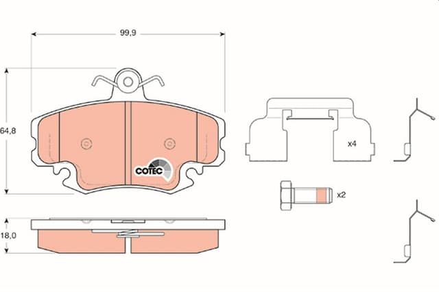 TRW ÖN BALATA DACIA LOGAN 04> SANDERO 08> TWİNGO II 07> 1.4-1.6-1.5dCi OEM: 6001547911-410602192R-7701207066 - TRW GDB1634 kodlu oto yedek parça
