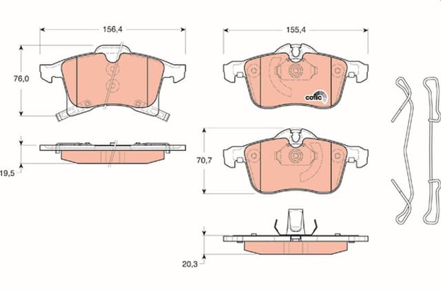 TRW ÖN BALATA ASTRA H 04 MERIVA 03 ZAFIRA 05 CORSA C D 03 COMBO 04 OEM: 1605992-93176115-1605080-1605998 - TRW GDB1668 kodlu oto yedek parça
