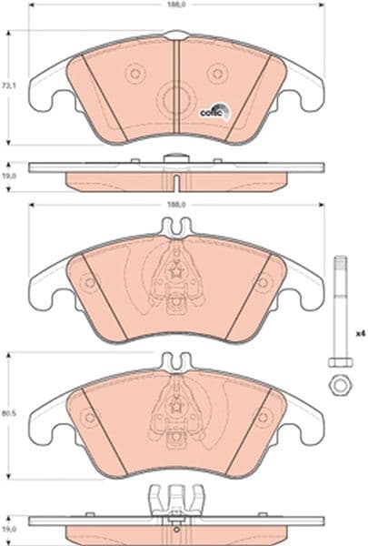 TRW FREN BALATASI ON MERCEDES W204 S204 C204 C218 W212 C207 OEM: A0074207520 - TRW GDB1737 kodlu oto yedek parça