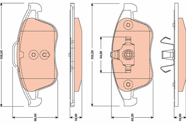 TRW ÖN BALATA RENAULT LAGUNA III 07 15 LATITUDE 11 2.0dCi 3.0dCi OEM: 410600032R-410602933R-410607369R - TRW GDB1788 kodlu oto yedek parça
