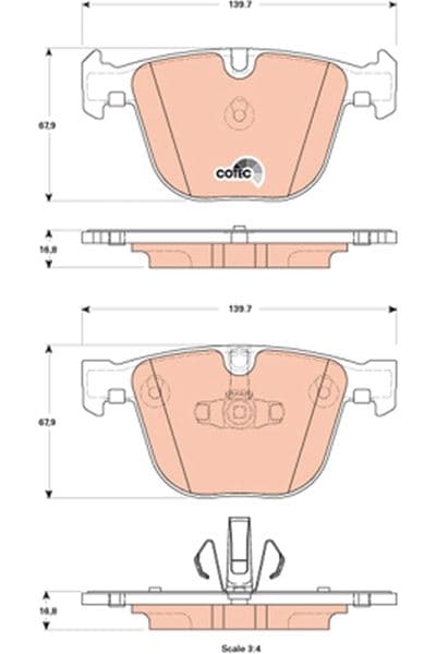 TRW FREN BALATASI ARKA BMW F07 F01 F02 F03 F04 OEM: 34216775342-34216790966 - TRW GDB1857 kodlu oto yedek parça