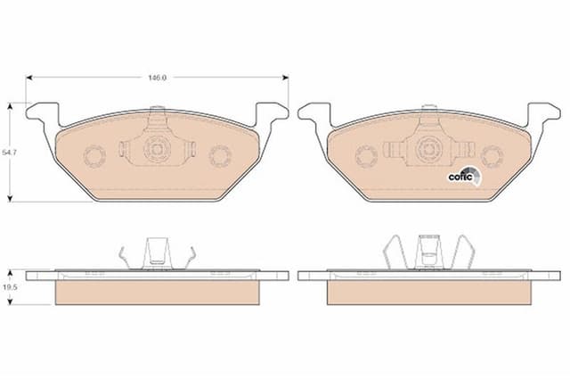 TRW GDB1357 ÖN BALATA GOLF IV BORA 97-6.05 POLO 99 OCTAVIA 97 LEON TOLEDO 99-06 IBIZA 02 AUDI OEM: 1J0698151A-1J0698151B-6R0698151A - TRW GDB1984 kodlu oto yedek parça