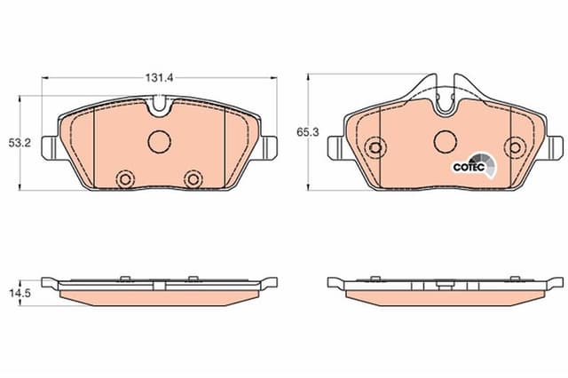 TRW DİSK FREN BALATASI ÖN İ3 2013 OEM: 34116862309 - TRW GDB2038 kodlu oto yedek parça