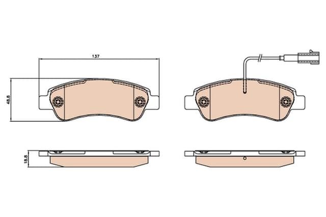 TRW ARKA FREN BALATASI FİŞLİ BOXER-JUMPER-DUCATO 06 OEM: 1673603480-1614412180-77366679 - TRW GDB2068 kodlu oto yedek parça