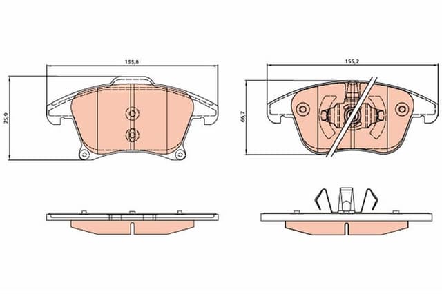 TRW ÖN BALATA FUSION 10-12 OEM: DG9C2001AB-5182149 - TRW GDB2075 kodlu oto yedek parça