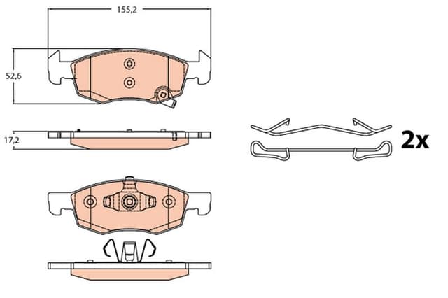 TRW ÖN FREN BALATASI CORSA E 2014 14 JANT ARKA KAMPANALI FRENLER İÇİN OEM: 95517028-1605280-95524972 - TRW GDB2099 kodlu oto yedek parça