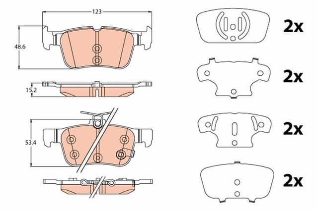TRW ARKA FREN BALATASI GALAXY III 15 MONDEO V 14 EDGE 15 19 FOCUS IV 17 KUGA III 19 OEM: JX612M007AEC-KTLX612M007AEB - TRW GDB2115 kodlu oto yedek parça