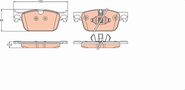 TRW ÖN BALATA VOLVO S90 2016 V60 2018 V90 2016 XC60 2017 16 İNÇ JANT 17 İNÇ JANT OEM: 31423651-31423652-31658359 - TRW GDB2221 kodlu oto yedek parça