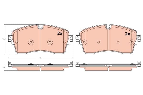 TRW ÖN BALATA JAGUAR EPACE 2017 DISCOVERY SPORT 2014 20 RANGE ROVER SPORT 19 EVOQUE 15 18 DEFENDER 2019 LR128251-LR134638-LR134644-J9C7133 OEM: JDE39759-LR091308-LR091568-LR110409 - TRW GDB2255 kodlu oto yedek parça