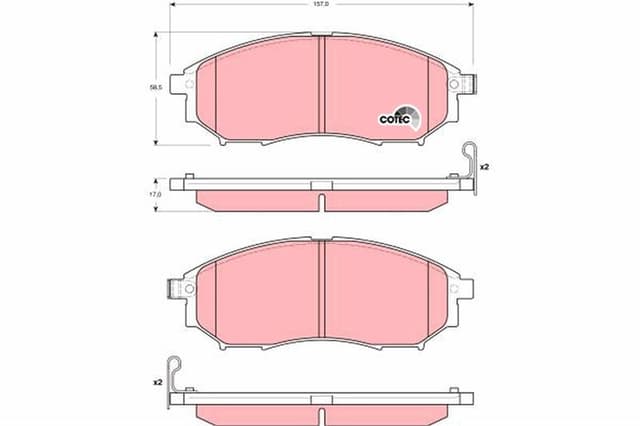 TRW FREN BALATASI ÖN RENAULT KOLEOS 08 NISSAN NAVARA 2.5L YD25DDTi D40 4x2 4x4 10- / PATHFINDER 2.5L YD25DDTi DCi R51 17MM OEM: 410603072R-41060CC090-D1060EJ20A - TRW GDB3392 kodlu oto yedek parça