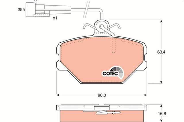 TRW ÖN BALATA FİŞLİ TMPR-TİPO UNO 1.4-1.6 PANDA 85-04 OEM: 5892330-793382-5888781 - TRW GDB833 kodlu oto yedek parça