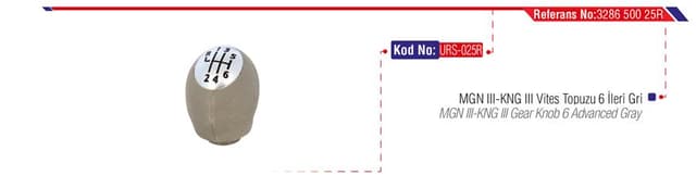 URS VİTES TOPUZU MGN III- FLUENCE GRİ 328650025R OEM: 328650025R - URS 025R kodlu oto yedek parça