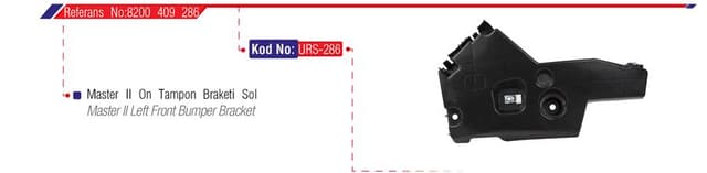 URS ÖN TAMPON BAĞLANTI BRAKETİ SOL MASTER II 04-10 8200409286-8200197166 OEM: 8200409286-8200197166 - URS 286 kodlu oto yedek parça