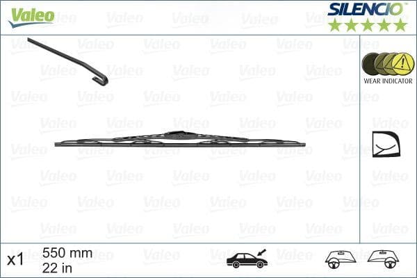 VALEO SILECEK SUPURGESI ON SAG 550mm MERCEDES C-CLASS W203 S203 CL203 SWF A2038200145-A2038202145 OEM: A2038200145-A2038202145 - VALEO 116191 kodlu oto yedek parça