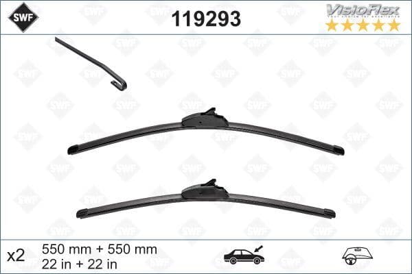 VALEO SİLECEK 55 55 X2 FLATBLADE-MUZ TİPİ LANDROVER DISCOVERY 3 04 RANGEROVER SPORT 05 LR018368-LR018367 OEM: LR018368-LR018367 - VALEO 119293 kodlu oto yedek parça