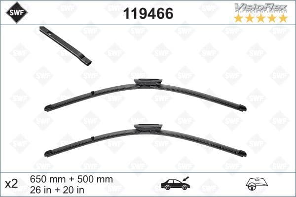 VALEO ÖN SİLECEK SÜPÜRGESİ TAKIM VIVARO C-ZAFIRA LIFE 19> EXPERT-TRAVELLER-JUMPY-SPACETOURER-PROACE 16> FLAT BLADE VM904 X2 650 500 MM OEM: 1643098080-1615628080-1615628180 - VALEO 119466 kodlu oto yedek parça