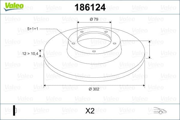 VALEO FREN DISKI ON BMW E34 88 96 OEM: 34111161693 - VALEO 186124 kodlu oto yedek parça