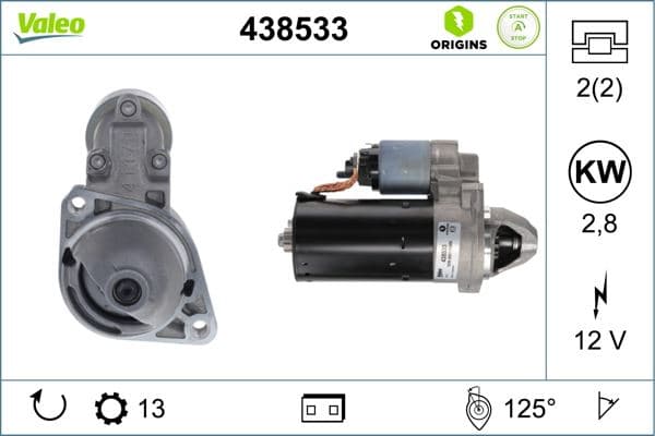 VALEO MARS MOTORU 12V 2.5kW 13 DIS / START-STOP MERCEDES X204 W205 C218 W222 W447 B906 B907 B910 A6519062800 OEM: A6519062800 - VALEO 438533 kodlu oto yedek parça
