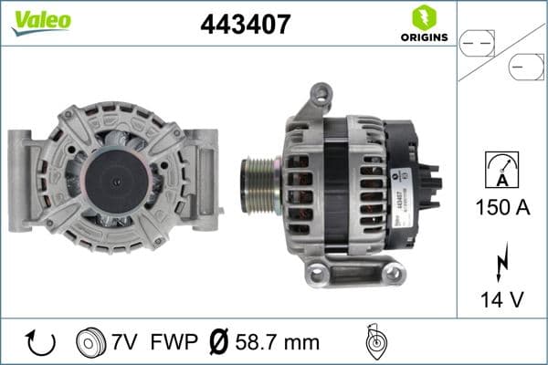 VALEO ALTERNATOR 12V 150A TRANSIT V348-V347 2.2 TDCI 11 14 TRANSIT V363 14 17 RANGER 2.2 TKE 11 CC1T10300CD-2321309-1889372 OEM: CC1T10300CD-2321309-1889372 - VALEO 443407 kodlu oto yedek parça