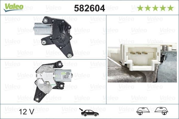 VALEO SİLECEK MOTORU ARKA DACIA Sandero 06/08 10/12 . Duster 03/10 OEM: 8200734582 - VALEO 582604 kodlu oto yedek parça