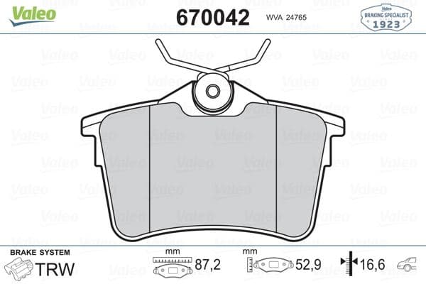 VALEO ARKA FREN BALATASI P307 00 09 P308 07 14 PARTNER 08 PARTNER TEPEE 08 BERLINGO 08 C4 04 16 XSARA PICASSO 99 11 DS4 15 18 1623180680-4254.14-4254.15-4254.29 OEM: 1623180680-4254.14-4254.15-4254.29 - VALEO 670042 kodlu oto yedek parça
