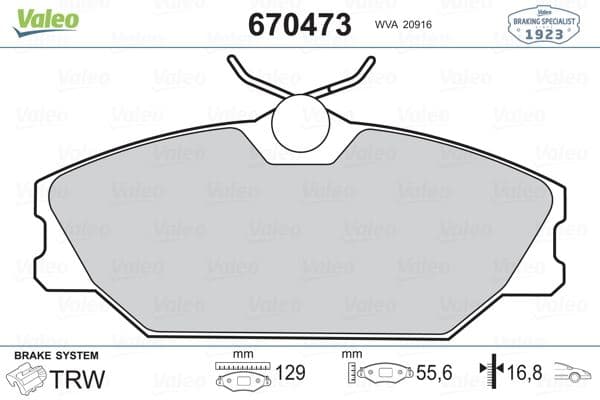 VALEO ÖN FREN BALATASI RENAULT MEGANE 99 LAGUNA 95 SCENIC 99 LOGAN 06 SAFRANE 96 00 7701206379-7701209380-410607125R OEM: 7701206379-7701209380-410607125R - VALEO 670473 kodlu oto yedek parça