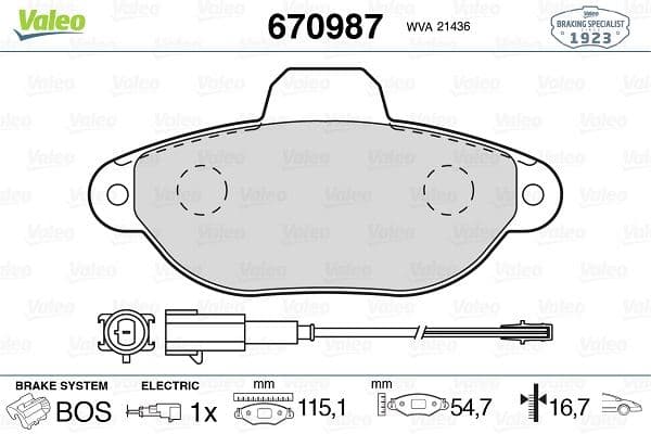 VALEO ÖN BALATA FİŞLİ FIAT PANDA 1.2 09 PANDA 1.4 10 500 1.2 11/08 FORD KA 1.2 2.09 77365337-77365816-1559698 OEM: 77365337-77365816-1559698 - VALEO 670987 kodlu oto yedek parça