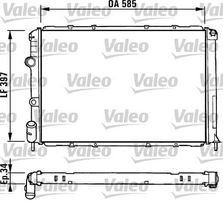 VALEO RADYATÖR MGN I 95-99 SCENIC 00-03 1.6-2.0İ-1.9DTI AC MEK 585x397.5x34.5 OEM: 7701352605-7700838133 - VALEO 731380 kodlu oto yedek parça
