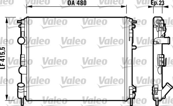 VALEO RADYATÖR CLIO II-KNG -LOGAN-SOLENZA-1.5DCİ-1.4-1.6 16V-1.9DTI AC MEK 480x414.5x34 OEM: 8200343476-6001545765-8200033831 - VALEO 732721 kodlu oto yedek parça