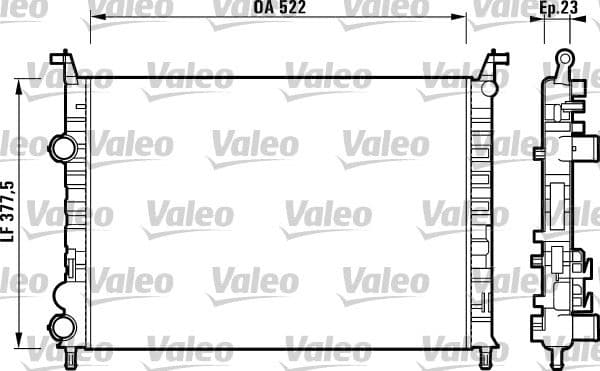 VALEO RADYATÖR PALIO 1.2-ALBEA 1.6 AC KLİMASIZ MEK 530x379x22 OEM: 46815887-46819261-46833511 - VALEO 732948 kodlu oto yedek parça
