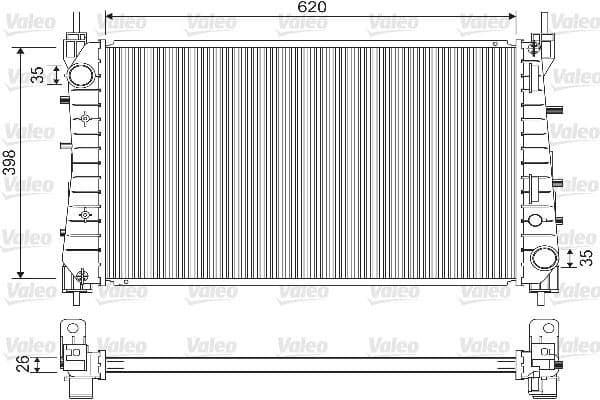VALEO RADYATÖR FIAT LINEA MULTIJET 1.3 1.6 D- T-JET 1.4 OEM: 51785217 - VALEO 733203 kodlu oto yedek parça