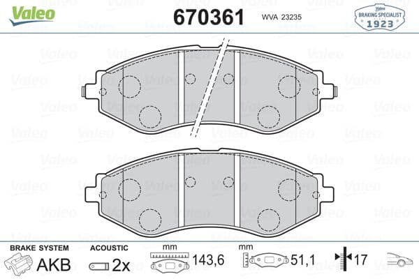 VALEO ÖN FREN BALATASI LACETTI 1.4-1.6-1.8 2.0D 04 NUBIRA 1.4-1.6-1.8 2.0D 04 OEM: 96405129-96495227-96245178-96253367 - VALEO 9001179 kodlu oto yedek parça