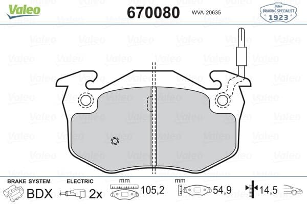 VALEO ÖN BALATA RENAULT R5 72 85 CLIO I 91 98 EXPRESS 85 92 TWINGO I 93 07 FİŞLİ FTE OEM: 7701203842-7701205277-7701202517 - VALEO 9001223 kodlu oto yedek parça