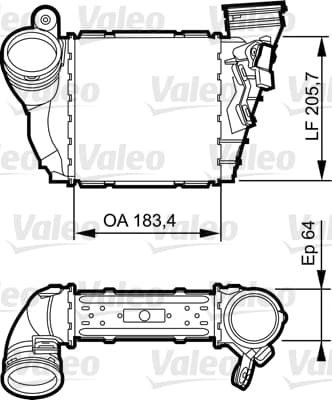 VALEO x TURBO RADYATÖRÜ INTERCOOLER BORA-GOLF IV-A3-LEON-OCTAVIA 1.9 TDI OEM: 1J0145803N - ZZVALEO 817557 kodlu oto yedek parça