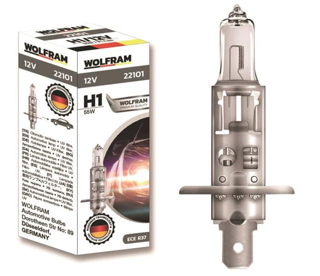 WOLFRAM AMPUL 12V H1 55 P14.5s STANDART IŞIK 64150  - WOLFRAM 22101 kodlu oto yedek parça