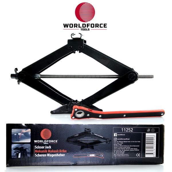WORLDFORCE MEKANİK MAKASLI KRİKO 1.5 TON CIRCIR KOLLU GARAJ EKİPMANLARI HIRDAVAT - WORLDFORCE 11252 kodlu oto yedek parça