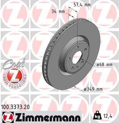 ZIMMERMANN FREN DİSKİ A4 A5 A6 A8 Q5 Q7 TOUAREG 4M0615301AB-4M0615301AN-4M0615301P OEM: 4M0615301AB-4M0615301AN-4M0615301P - ZIMMERMANN 100.3373.20 kodlu oto yedek parça