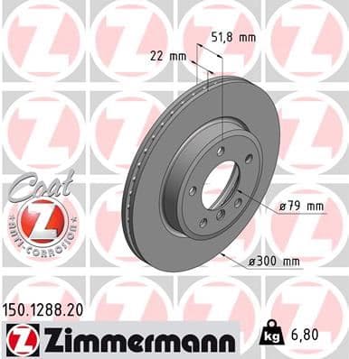 ZIMMERMANN FREN DISKI ON BMW E46 99 04 34116864058 OEM: 34116864058 - ZIMMERMANN 150.1288.20 kodlu oto yedek parça