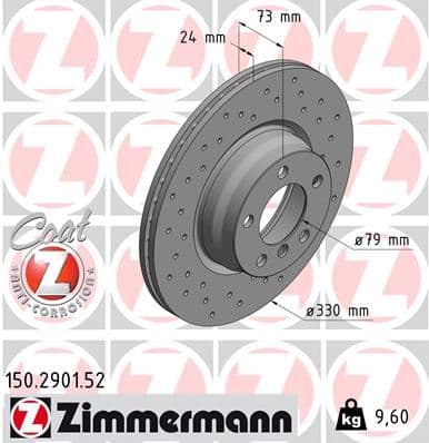 ZIMMERMANN ÖN FREN AYNASI BMW 2 F22-F87 3 F30-F80 3 F31 DELİKLİ 0986479A06-DF8050 6792221-34116792221 OEM: 6792221-34116792221 - ZIMMERMANN 150.2901.52 kodlu oto yedek parça