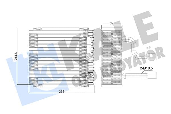 KALE-RADYATOR EVAPORATOR TRANSIT-TOURNEO-FOCUS OEM: 1062481-1068129-1108118-1122802 - KALE 350005 kodlu oto yedek parça