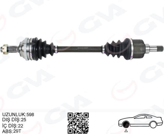 GVA KOMPLE AKS SOL ON PEUGEOT 306 7B.N3.N5 1.6i M-T ABSLI 29 DIS 93-02 OEM: 3272.W2-3272.3G-3272.1H - GVA 4443325 kodlu oto yedek parça
