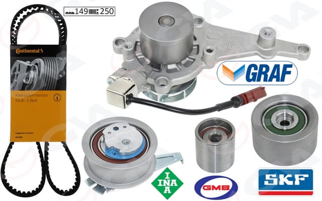 GVA DEVİRDAİM EKSANTRIK GERGİ KITI CADDY-PASSAT-LEON-SUPERB-KODIAQ-A4-A5-A6 2.0 TDI 2016 DTUA-DSUD-DTRB-DTRD-DEZE-DTNA 05L121011-05L121011C-05L121011D OEM: 05L121011-05L121011C-05L121011D - GVA 59WPK7562C kodlu oto yedek parça