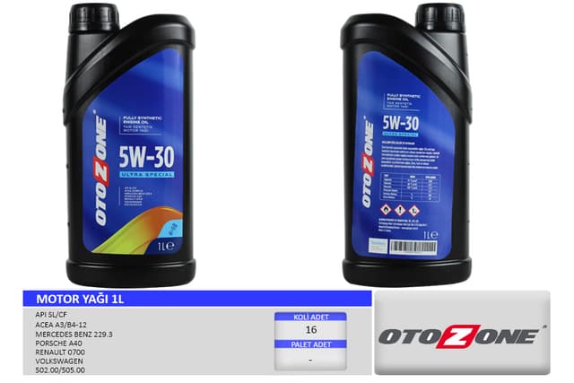 OTOZONE MOTOR YAĞI 5W30 1 LT ULTRA SPECIAL TAM SENTETİK API SL/CF OEM: 5W30 - OTOZONE CYAG2101 kodlu oto yedek parça