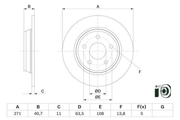 BOSCH ARKA FREN DISK AYNA FOCUS IV 17 OEM: JX612A315AEA-2196429 - BOSCH 0986479F78 kodlu oto yedek parça