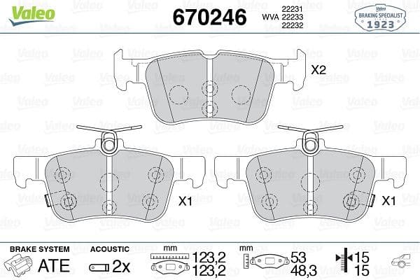 VALEO ARKA FREN BALATASI GALAXY III 15 MONDEO V 14 EDGE 15 19 FOCUS IV 17 KUGA III 19 JX612M007AEC-KTLX612M007AEB OEM: JX612M007AEC-KTLX612M007AEB - VALEO 670246 kodlu oto yedek parça
