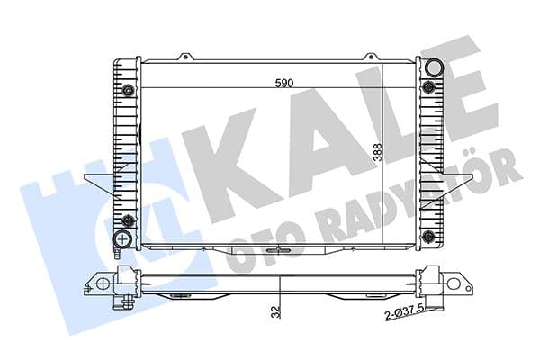 KALE-RADYATOR RADYATÖR TURBOLU VOLVO C70 I V70 I 1998-2005 S70 97-00 XC70 97-02 850 93-97 590-388-32 OEM: 6842768-8602562-8603770-8601001 - KALE 372100 kodlu oto yedek parça