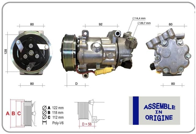 GUA KLİMA KOMPRESÖRÜ SIFIR ÜRÜN CITROEN BERLINGO 1.6 BlueHDi C3 PICASSO C4 Coupe C5 III C5 I SKODA KO DIAQ I PEUGEOT PARTNER TEPEE 1.6 HDi 307-308-508-5008-207-208 FİAT OEM: 6453.QL-9651911480-6453.QN-6453.QK - GUA 51314 kodlu oto yedek parça